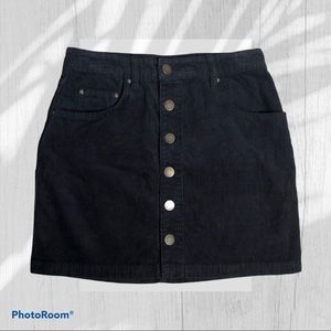 Billabong Corduroy Black Mini Skirt 26